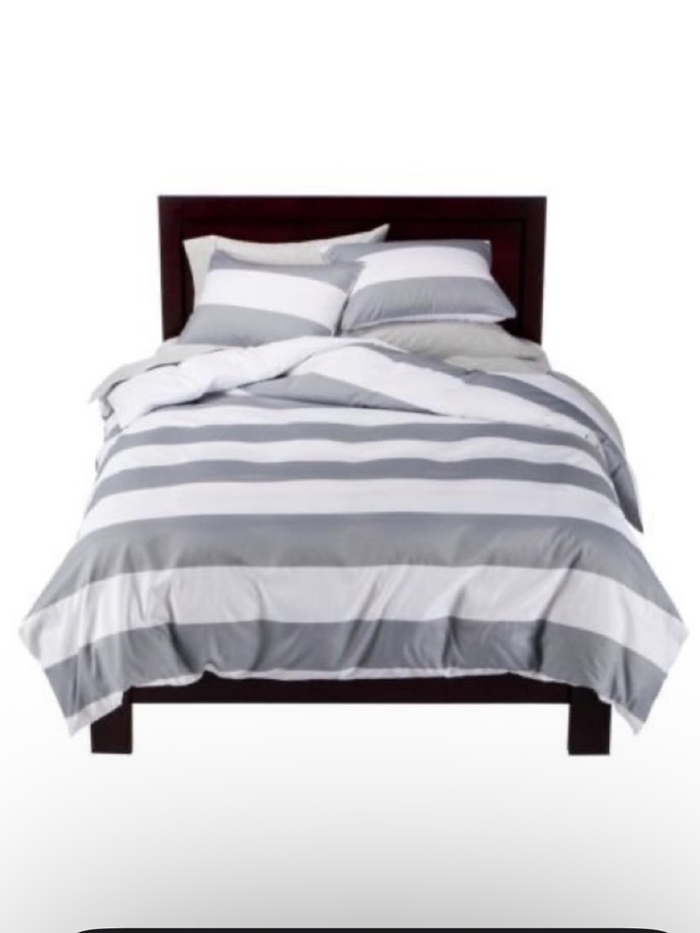Room Essentials Gray and White Striped Duvet Cover